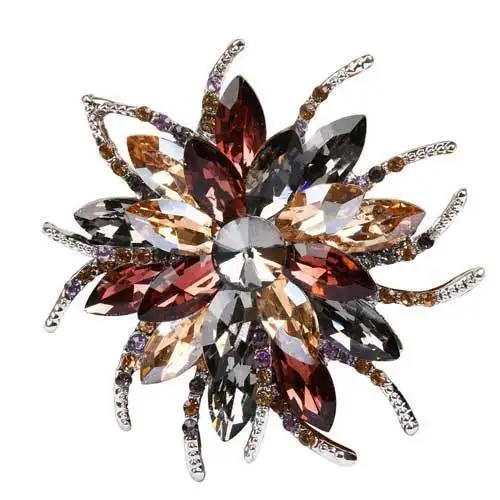 Mehrfarbige Kristallblumen-Brosche, Voll Mit Strass Besetztes Sonnenstrahl-Design, Luxuriöse Statement-Anstecknadel, Eleganter Modeschmuck Für Damen, Ideal Für Mäntel &Amp; Kleider, Perfektes Geschenk Für Hochzeiten &Amp; Partys Mehrfarbige Kristallblumen-Brosche, Voll Mit Strass Besetztes Sonnenstrahl-Design, Luxuriöse Statement-Anstecknadel, Eleganter Modeschmuck Für Damen, Ideal Für Mäntel &Amp; Kleider, Perfektes Geschenk Für Hochzeiten &Amp; Partys - Image 7