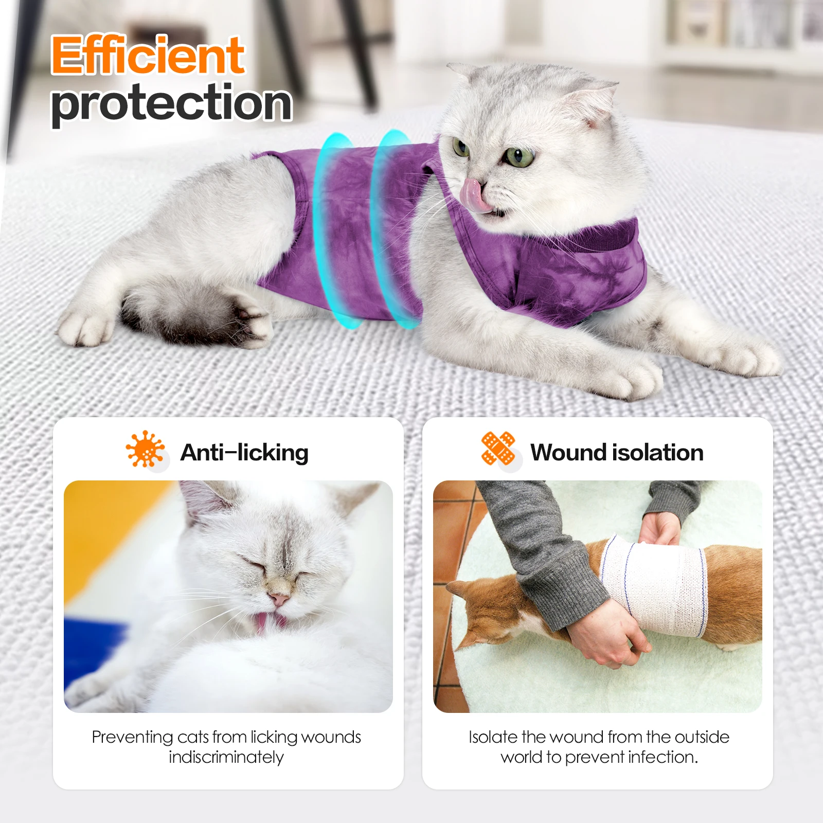 Katzen Sterilisation Weste Für Kleine Mittelgroße Katzen Anti-Leck-Chirurgie Erholungs Anzug Welpen Kätzchen Outfits Katzen Bedarf Katzen Sterilisation Weste Für Kleine Mittelgroße Katzen Anti-Leck-Chirurgie Erholungs Anzug Welpen Kätzchen Outfits Katzen Bedarf - Image 4