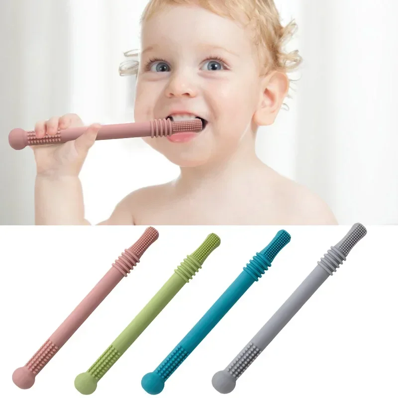 Baby Chewable Safe Toy Silicone Molar Straw Baby Teether Baby Teething Toys Molar Silicone Handle Baby Safety Toy Baby Chewable Safe Toy Silicone Molar Straw Baby Teether Baby Teething Toys Molar Silicone Handle Baby Safety Toy