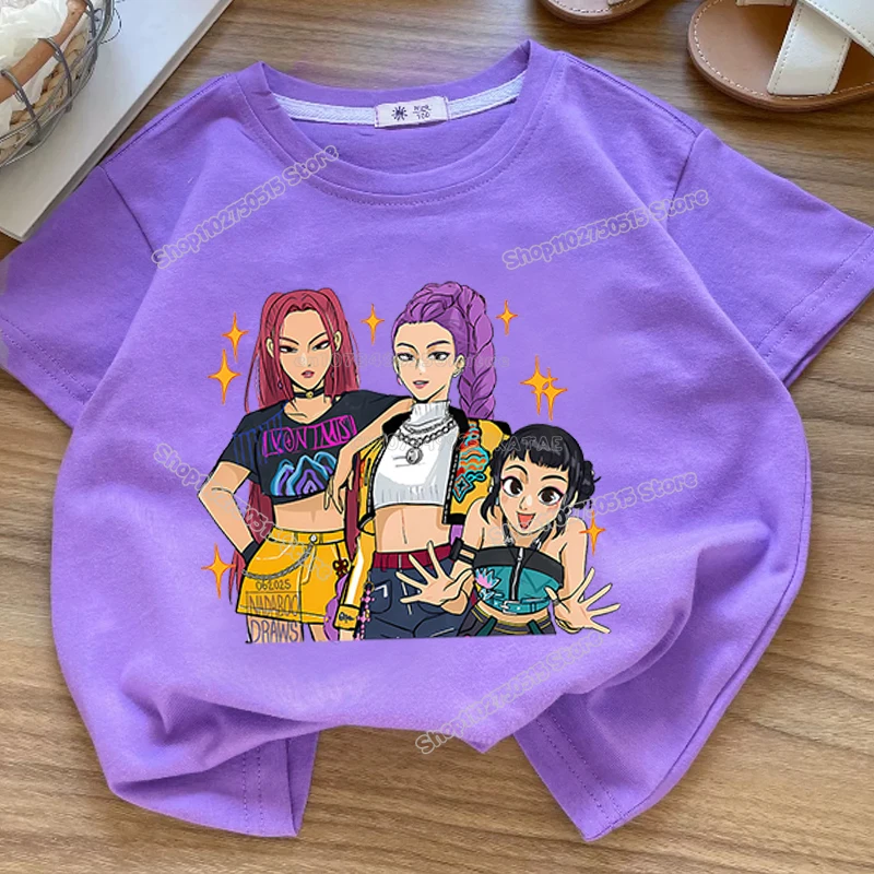 Summre Girl Kpop Demon Hunters Kleidung Rumi Mira Zoey Kurzarm-T-Shirt Für Kinder, Sommer, Lässige Oberteile, Cartoon-T-Shirt Aus Baumwolle Für Kleinkinder Summre Girl Kpop Demon Hunters Kleidung Rumi Mira Zoey Kurzarm-T-Shirt Für Kinder, Sommer, Lässige Oberteile, Cartoon-T-Shirt Aus Baumwolle Für Kleinkinder - Image 22