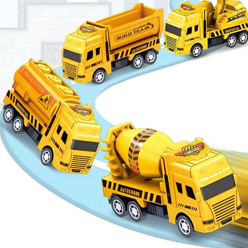 4Er-Pack Rückzieh-Autos, Reibungsgetriebene Spielzeugfahrzeuge Bau-Set - Muldenkipper Kran Für Kleinkinder Jungen Mädchen Geschenk 4Er-Pack Rückzieh-Autos, Reibungsgetriebene Spielzeugfahrzeuge Bau-Set - Muldenkipper Kran Für Kleinkinder Jungen Mädchen Geschenk - Image 5