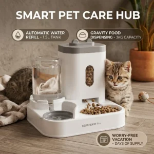 Automatischer Katzenfutterautomat Hundefutterschüssel Auto-Wasserspender Große Kapazität Tierfutter-Aufbewahrungsspender Kätzchen-Welpen-Zubehör