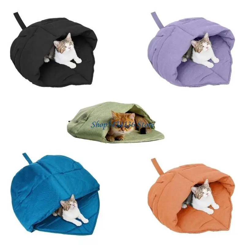 H7Ed Waschbares Katzenbett, Warmes Innenhöhlen-Design, Unterschlupfbett, Weiche Blätter, Nest, Schlafsack Für Kätzchen, Winter H7Ed Waschbares Katzenbett, Warmes Innenhöhlen-Design, Unterschlupfbett, Weiche Blätter, Nest, Schlafsack Für Kätzchen, Winter - Image 4