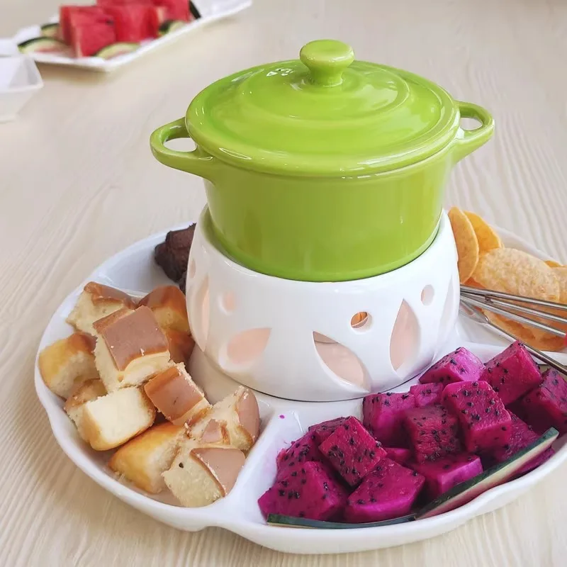 Keramik 220Ml Mini-Fondue-Set Mit Dip-Gabeln &Amp; Tablett Für Schokolade, Käse, Eiscreme, Party-Desserts Und Kerzenherstellung Keramik 220Ml Mini-Fondue-Set Mit Dip-Gabeln &Amp; Tablett Für Schokolade, Käse, Eiscreme, Party-Desserts Und Kerzenherstellung - Image 9