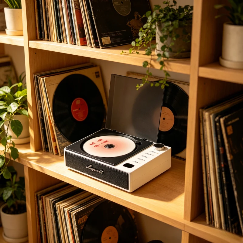 Retro Cd-Musikplayer Mit Bluetooth-Lautsprecher – Tragbarer Disc-Player Im Vintage-Stil Für Zuhause, Musik &Amp; Als Nostalgisches Geschenk Retro Cd-Musikplayer Mit Bluetooth-Lautsprecher – Tragbarer Disc-Player Im Vintage-Stil Für Zuhause, Musik &Amp; Als Nostalgisches Geschenk - Image 5