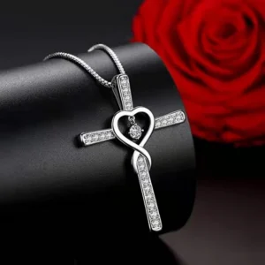 Exquisite funkelnde Kristall Kreuz Anhänger Halskette Damen Luxus Zirkon dünne Kette Halskette für Frauen Mode Party Schmuck Geschenk