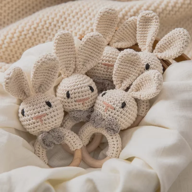 Baby Crochet Rattle Wooden Teether Toy Bpa Free Wood Rodent Rabbit Rattle Baby Mobile Play Gym Newborn Educational Music Toys Baby Crochet Rattle Wooden Teether Toy Bpa Free Wood Rodent Rabbit Rattle Baby Mobile Play Gym Newborn Educational Music Toys - Image 3