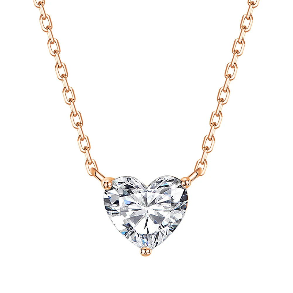 Zertifizierte 1–3 Karat Herzschliff-Moissanit-Anhänger-Halsketten Für Damen, S925-Silber Vergoldet, Solitär-Lab-Diamant-Halskette Aus 18 Karat Gold Zertifizierte 1–3 Karat Herzschliff-Moissanit-Anhänger-Halsketten Für Damen, S925-Silber Vergoldet, Solitär-Lab-Diamant-Halskette Aus 18 Karat Gold - Image 9