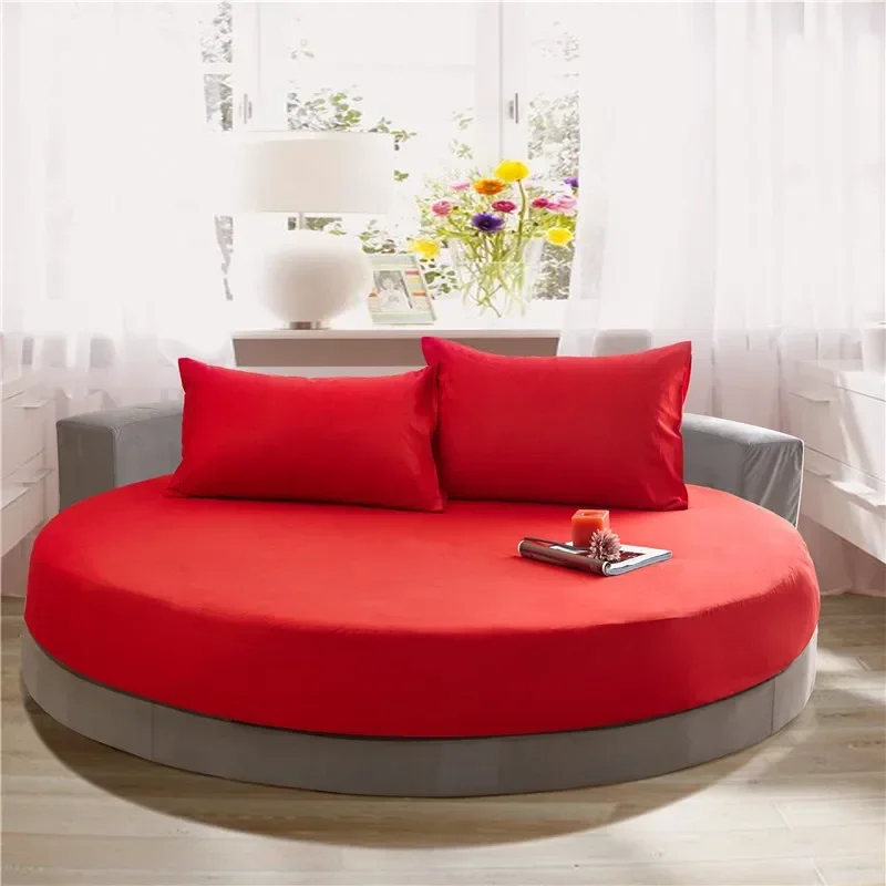 100% Cotton Round Bed Sheet Set Elastic Band Soft Skin Friendly Fitted Sheets Set Elastic Band Bedsheet 3/1 Pcs Mattress Cover 100% Cotton Round Bed Sheet Set Elastic Band Soft Skin Friendly Fitted Sheets Set Elastic Band Bedsheet 3/1 Pcs Mattress Cover - Image 23