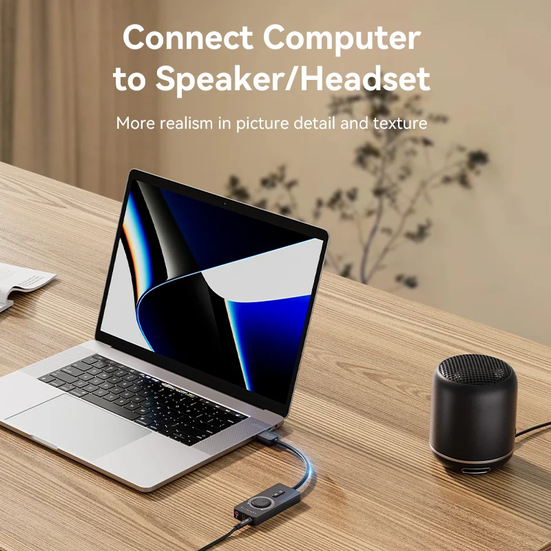 Vention Usb-Audioadapter Auf 3,5 Mm – Externe Soundkarte Für Kopfhörer Und Mikrofon An Macbook, Laptop, Pc &Amp; Ps4 Vention Usb-Audioadapter Auf 3,5 Mm – Externe Soundkarte Für Kopfhörer Und Mikrofon An Macbook, Laptop, Pc &Amp; Ps4 - Image 3