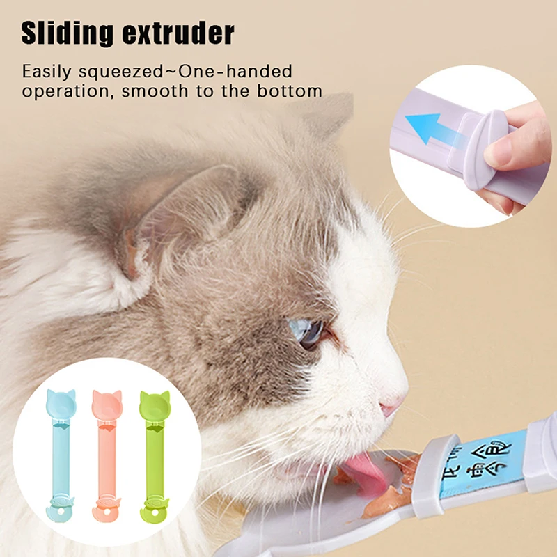 Katze Streifen Feeder Löffel Langen Griff Katzenfutter Streifen Squeezer Haustier Fleisch Schlamm Behandeln Abgabe Löffel Für Katzen Pet Liefert Katze Streifen Feeder Löffel Langen Griff Katzenfutter Streifen Squeezer Haustier Fleisch Schlamm Behandeln Abgabe Löffel Für Katzen Pet Liefert - Image 3