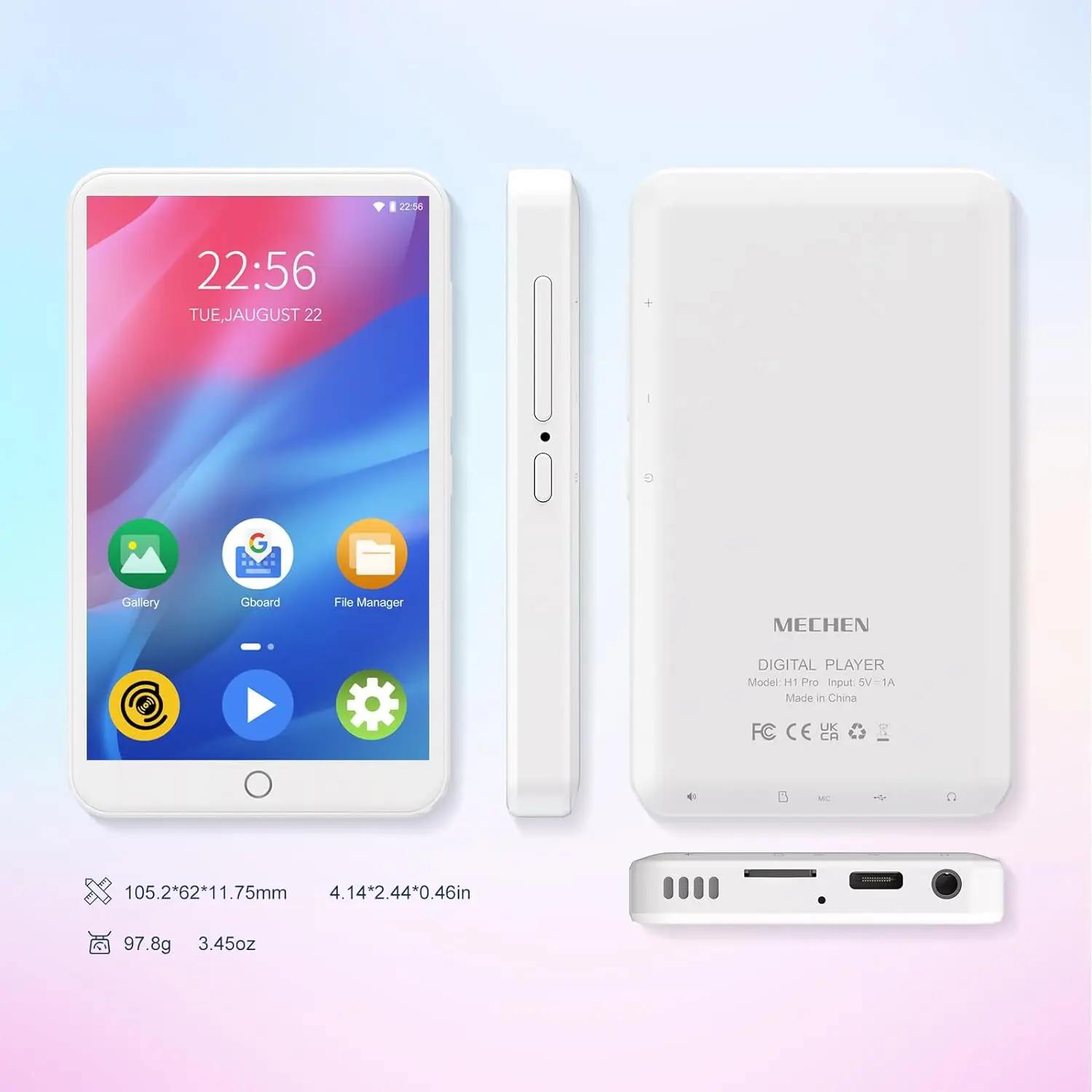 Mechen Mp3-Player Mit Android 9.0 – Bluetooth &Amp; Wlan, Mp3/Mp4-Player Mit Spotify, Audible, Pandora Und Speichererweiterung Bis 512 Gb (Weiß) Mechen Mp3-Player Mit Android 9.0 – Bluetooth &Amp; Wlan, Mp3/Mp4-Player Mit Spotify, Audible, Pandora Und Speichererweiterung Bis 512 Gb (Weiß) - Image 6