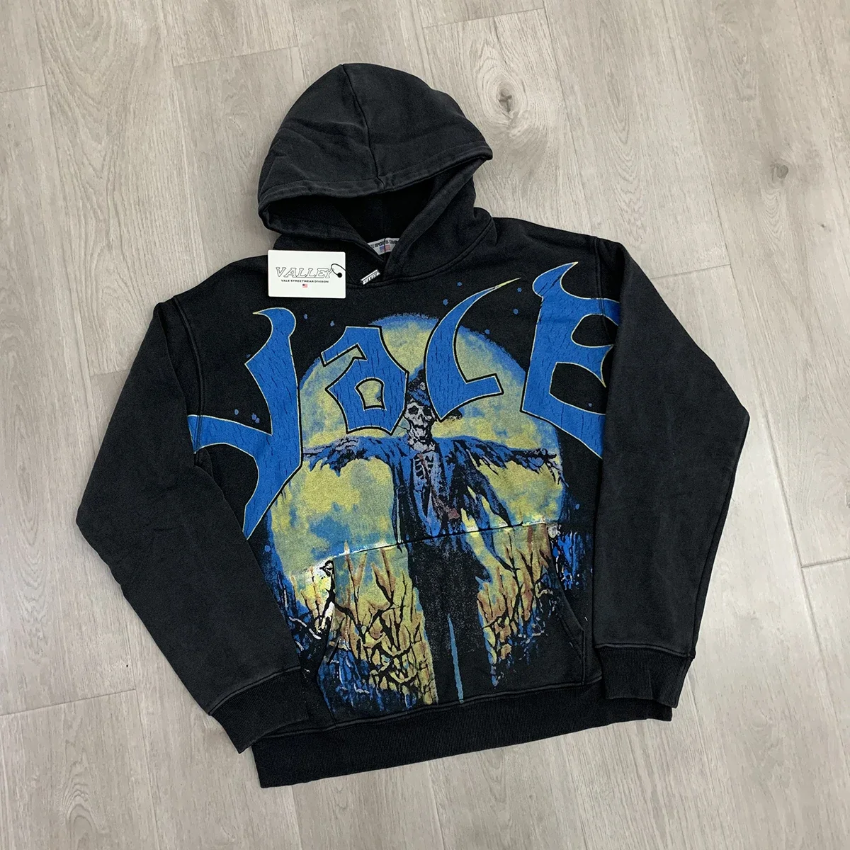 Vordertasche, Großer Buchstabe, Totenkopf-Menschen-Aufdruck, Gewaschene Kapuzenpullover Für Männer Und Frauen, Vintage-Pullover, Lockere Baumwoll-Sweatshirts Vordertasche, Großer Buchstabe, Totenkopf-Menschen-Aufdruck, Gewaschene Kapuzenpullover Für Männer Und Frauen, Vintage-Pullover, Lockere Baumwoll-Sweatshirts - Image 3