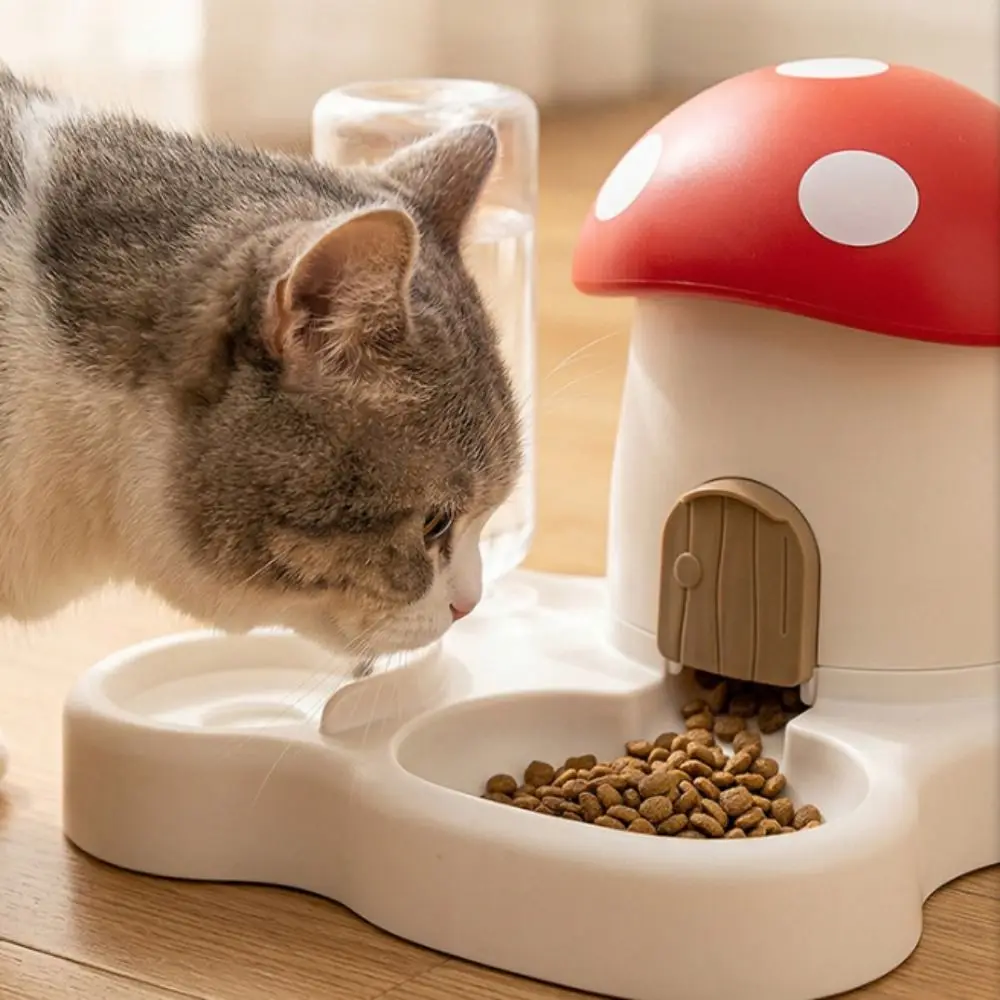 2 In 1 Mushroom Pet Automatic Feeder Large Capacity Moisture-Proof Cat Food Dispenser Dry Wet Separation Gravity Refill 2 In 1 Mushroom Pet Automatic Feeder Large Capacity Moisture-Proof Cat Food Dispenser Dry Wet Separation Gravity Refill - Image 5