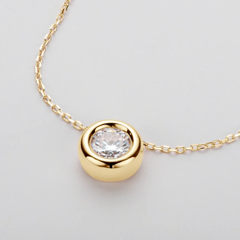 18 Karat Gelb-Roségold Vergoldetes 925Er Silber 3Ct 1-2Ct 9 Mm Lünette Moissanit Anhänger Halskette Für Damen Herren Geschenk Geburtstag Jahrestag 18 Karat Gelb-Roségold Vergoldetes 925Er Silber 3Ct 1-2Ct 9 Mm Lünette Moissanit Anhänger Halskette Für Damen Herren Geschenk Geburtstag Jahrestag - Image 3