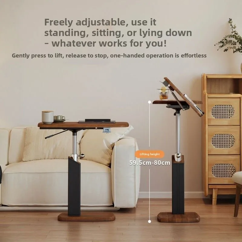 Lifting Table Living Room Sofa Small Table Removable Bedside Computer Table Saddle Leather Desktop Flip Small Side Table Coffee Lifting Table Living Room Sofa Small Table Removable Bedside Computer Table Saddle Leather Desktop Flip Small Side Table Coffee - Image 3