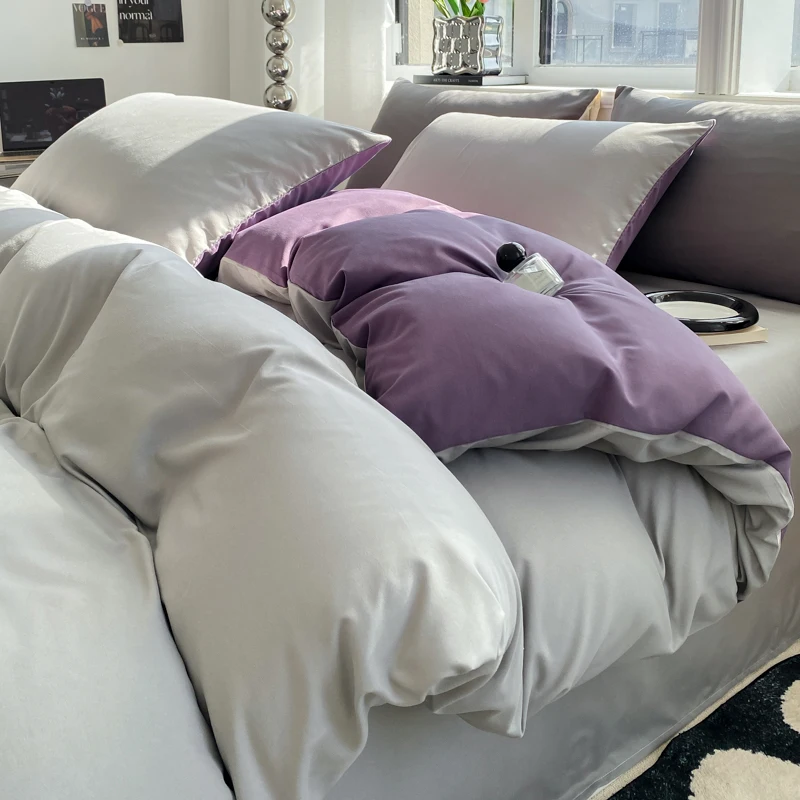 Ins Style Solid Color Duvet Cover Set Washed Cotton Bedclothes Comforter Cover Pillowcase Soft Bedding Sets Quilt Covers 220X240 Ins Style Solid Color Duvet Cover Set Washed Cotton Bedclothes Comforter Cover Pillowcase Soft Bedding Sets Quilt Covers 220X240 - Image 23