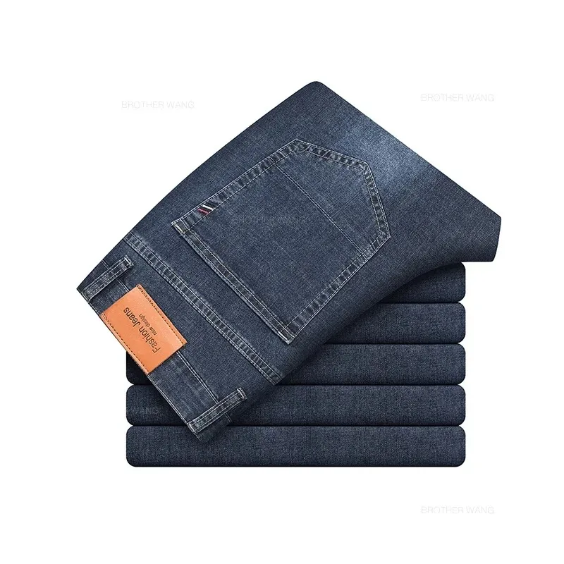 Sommer Elastische Männer Jeans Mode Grau Komfortable Business Gerade Stretch Baumwolle Casual Denim Hosen Marke Männliche Dünne Hosen Sommer Elastische Männer Jeans Mode Grau Komfortable Business Gerade Stretch Baumwolle Casual Denim Hosen Marke Männliche Dünne Hosen - Image 9