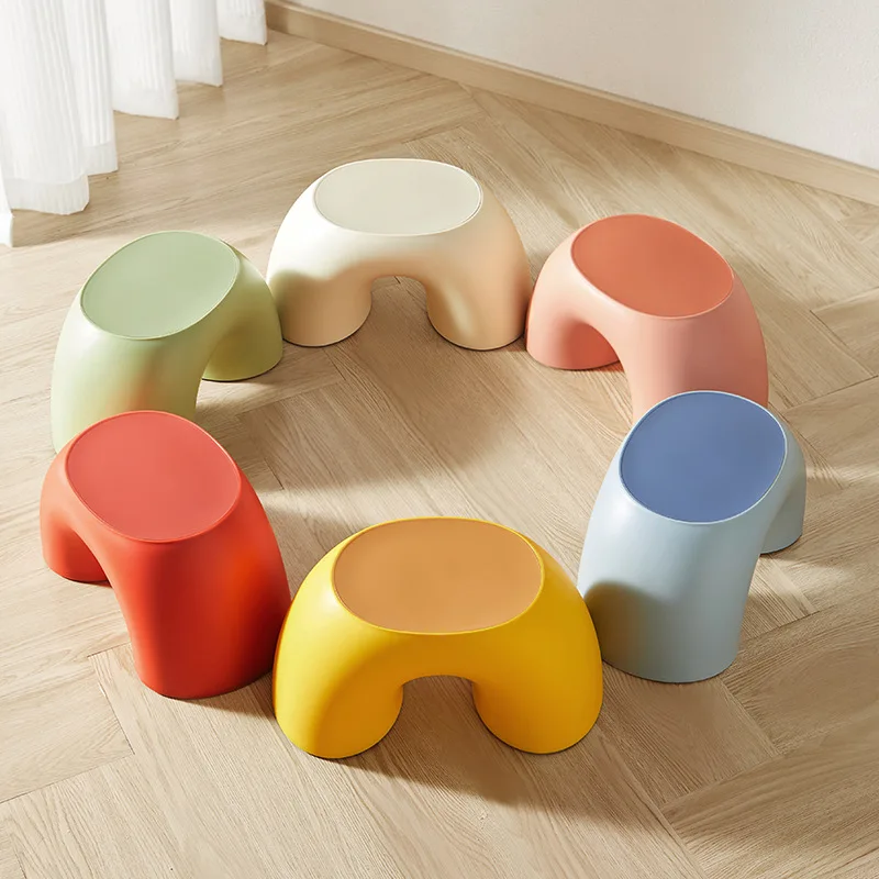 Nordic Rainbow Arch Stool For Kids &Amp; Adults, Cream White Minimalist Plastic Low Stool, Anti-Slip Step Stool For Bathroom, Shoe C Nordic Rainbow Arch Stool For Kids &Amp; Adults, Cream White Minimalist Plastic Low Stool, Anti-Slip Step Stool For Bathroom, Shoe C