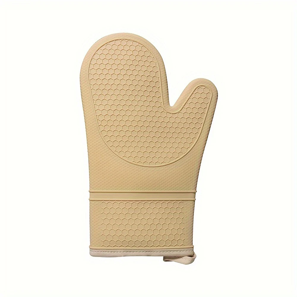 Hitzebeständiges Silikon-Ofenhandschuh-Set Mit Weichem Baumwollfutter, Lange, Flexible, Dicke Silikon-Ofenhandschuhe, Küchenhandschuh Hitzebeständiges Silikon-Ofenhandschuh-Set Mit Weichem Baumwollfutter, Lange, Flexible, Dicke Silikon-Ofenhandschuhe, Küchenhandschuh - Image 7