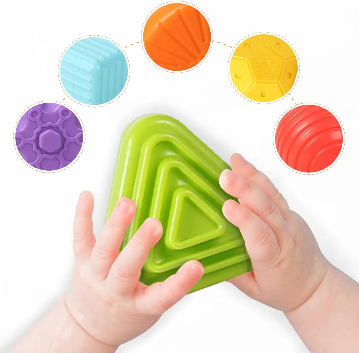 Sensory Shape Sorting Cube Toy For Toddlers 1-3 Years, Developmental Learning Gift With Textured Blocks Sensory Shape Sorting Cube Toy For Toddlers 1-3 Years, Developmental Learning Gift With Textured Blocks - Image 3