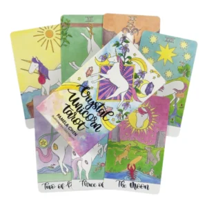 Crystal Unicorn Tarotkarten Spiel Wahrsagerei Oracle Divination Visions Edition Messages Board Deck
