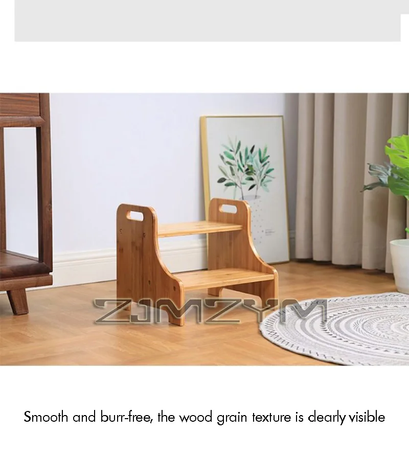 Solid Wood 2 Step Footstool Sturdy Kitchen Ladder Compact Stair Steps For Home Use Up To Washer Shoe Changing Stool Solid Wood 2 Step Footstool Sturdy Kitchen Ladder Compact Stair Steps For Home Use Up To Washer Shoe Changing Stool - Image 10