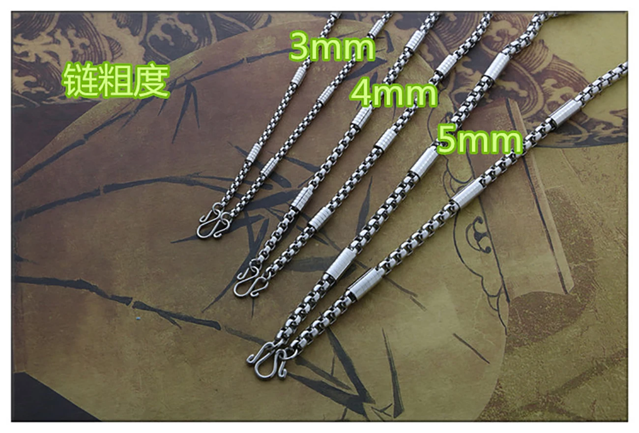 Neue Edelstahl Männer Und Frauen Halskette Quadratische Perle L Anhänger Buddha Kette Schmuck Geschenk Heißer Verkauf Neue Edelstahl Männer Und Frauen Halskette Quadratische Perle L Anhänger Buddha Kette Schmuck Geschenk Heißer Verkauf - Image 2