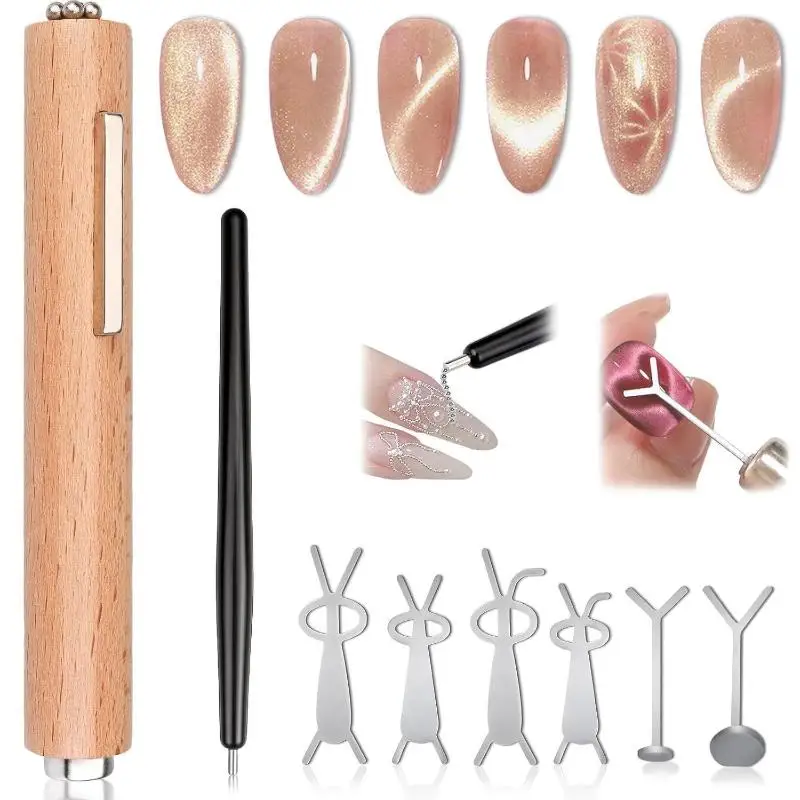 Katzenaugen-Nagelmagnet-Set, French-Tip Katzenaugen-Herzmagnete Nagelmagnet-Stift Katzenaugen-Gel-Lack Magnete Werkzeuge Maniküre Katzenaugen-Nagelmagnet-Set, French-Tip Katzenaugen-Herzmagnete Nagelmagnet-Stift Katzenaugen-Gel-Lack Magnete Werkzeuge Maniküre - Image 5