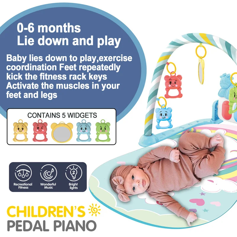 Baby Fitness Stand Music Play Gym Activity Toys Newborn Piano Crawling Blanket Pedal Game Pad Early Education 0-36 Months Gifts Baby Fitness Stand Music Play Gym Activity Toys Newborn Piano Crawling Blanket Pedal Game Pad Early Education 0-36 Months Gifts - Image 4