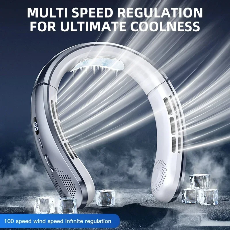 Lenovo 8000Mah Nackenventilator – Usb-Wiederaufladbarer, Leiser, Blattloser Mini-Luftkühler Mit Led-Display Lenovo 8000Mah Nackenventilator – Usb-Wiederaufladbarer, Leiser, Blattloser Mini-Luftkühler Mit Led-Display - Image 2