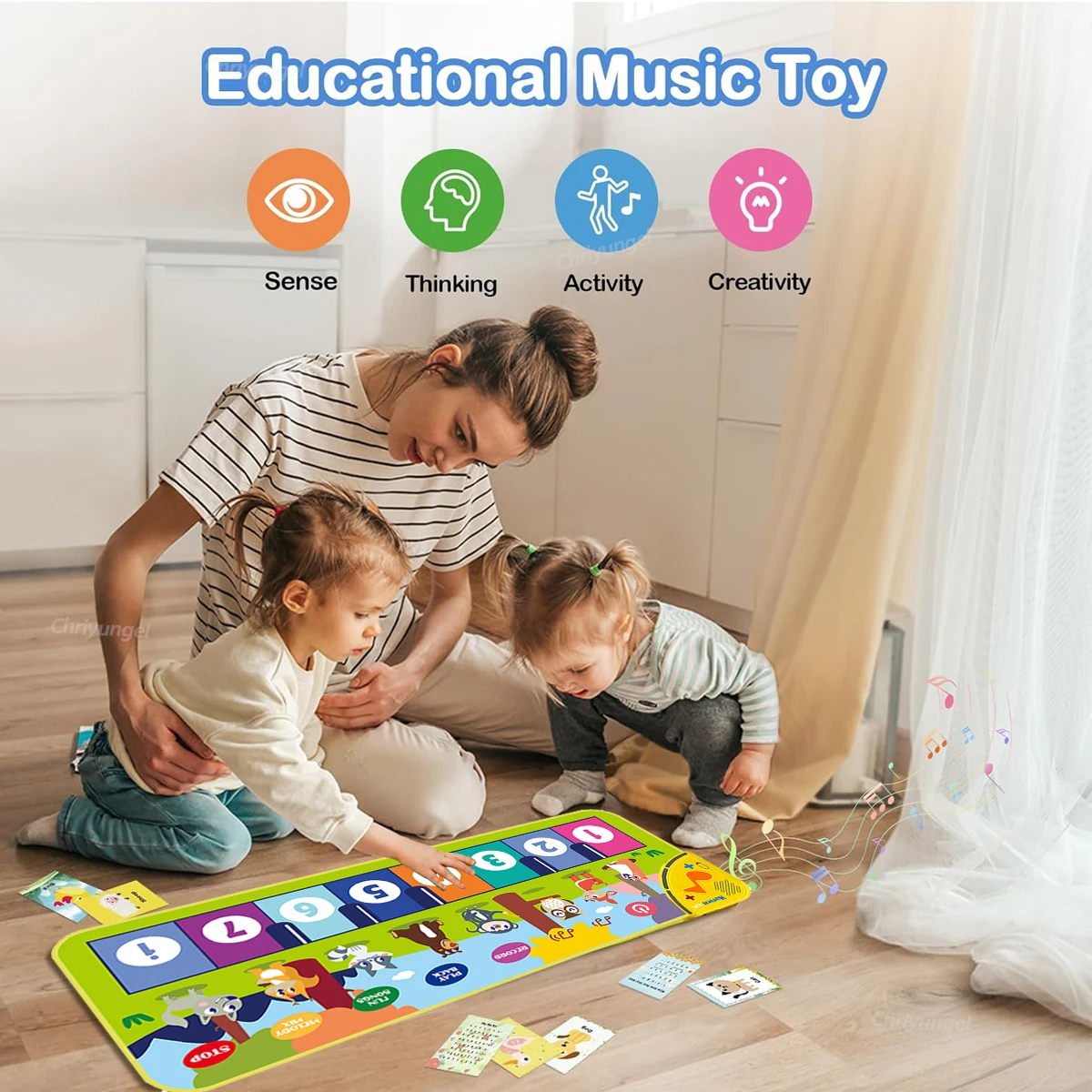 Piano Mat For Kids 80*30Cm Toddlers Floor Keyboard Dance Mat Play Musical Carpet Music Instrument Toys Toddlers Girl Boy Gift Piano Mat For Kids 80*30Cm Toddlers Floor Keyboard Dance Mat Play Musical Carpet Music Instrument Toys Toddlers Girl Boy Gift - Image 2