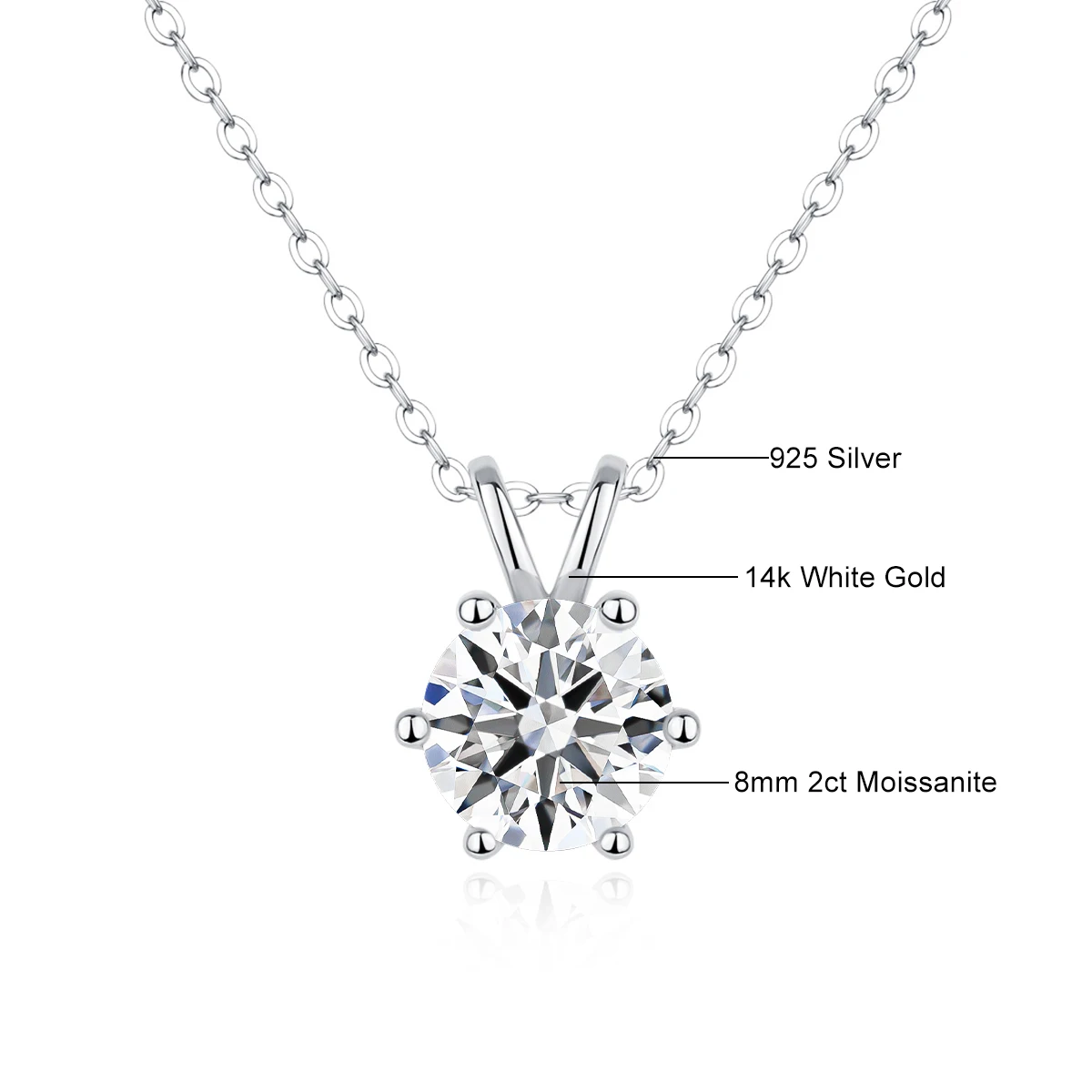 Halskette Für Damen, 100 % Echtes 14-Karätiges Gold, Moissanit-Diamant-Anhänger, Halsketten Für Mädchen, Hochzeit, Verlobung, Valentinstag, Geschenke, Schmuck Halskette Für Damen, 100 % Echtes 14-Karätiges Gold, Moissanit-Diamant-Anhänger, Halsketten Für Mädchen, Hochzeit, Verlobung, Valentinstag, Geschenke, Schmuck - Image 8