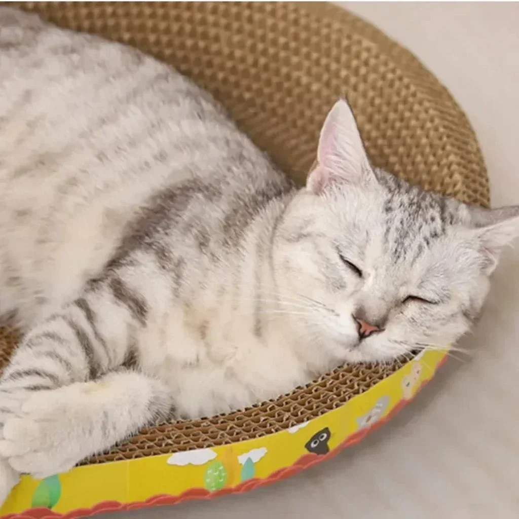 Cat Scratching Board Protect Furniture Grinding Claw Toys Oval Corrugated Paper Wear-Resistant Cat Nest Cat Accessories Cat Scratching Board Protect Furniture Grinding Claw Toys Oval Corrugated Paper Wear-Resistant Cat Nest Cat Accessories - Image 4