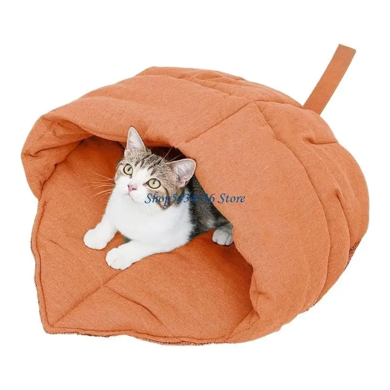 H7Ed Waschbares Katzenbett, Warmes Innenhöhlen-Design, Unterschlupfbett, Weiche Blätter, Nest, Schlafsack Für Kätzchen, Winter H7Ed Waschbares Katzenbett, Warmes Innenhöhlen-Design, Unterschlupfbett, Weiche Blätter, Nest, Schlafsack Für Kätzchen, Winter - Image 5