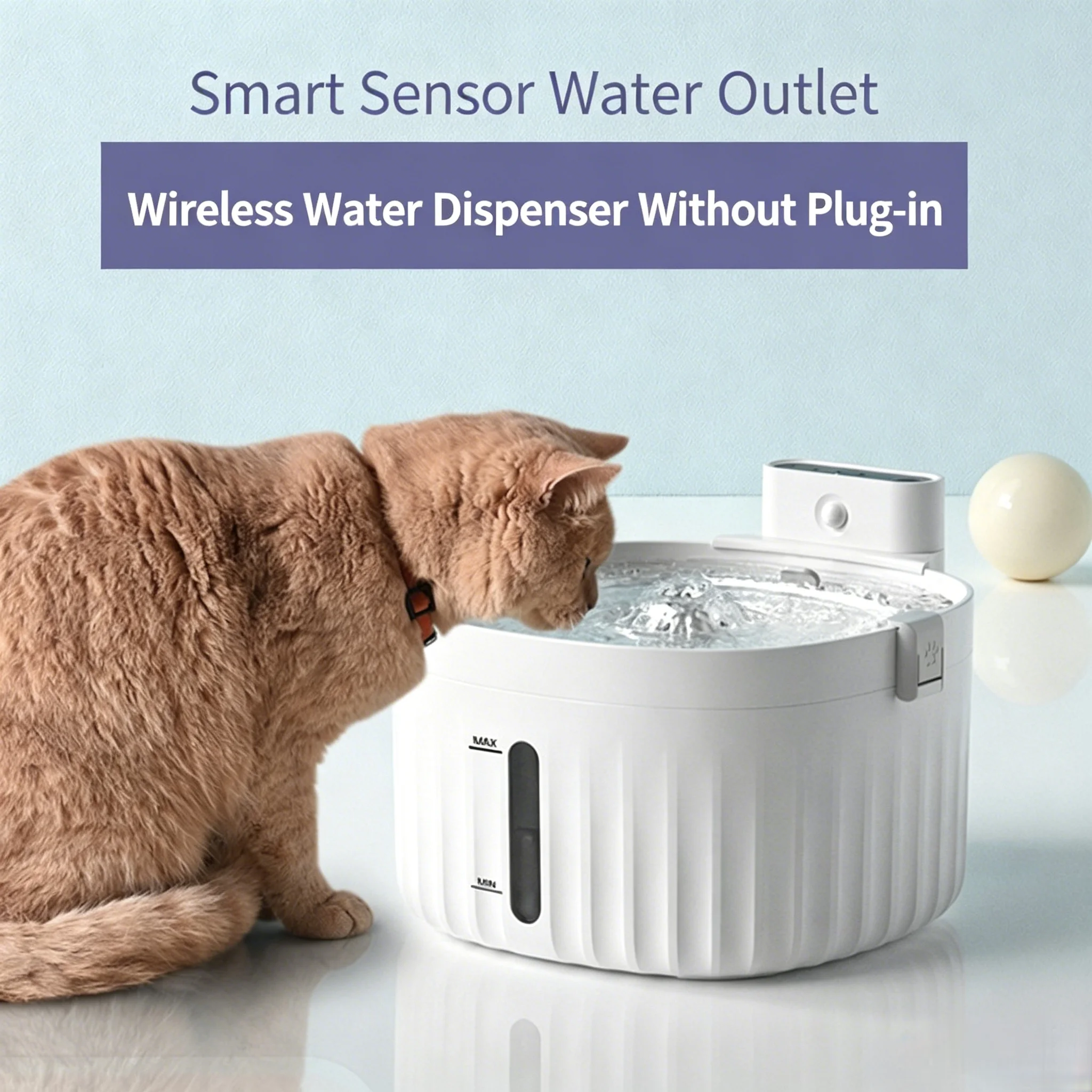 2L Batteriebetriebener Katzenwasserbrunnen, Kabelloser Bewegungssensor, Katzenzubehör, Automatischer Wasserspenderfilter 2L Batteriebetriebener Katzenwasserbrunnen, Kabelloser Bewegungssensor, Katzenzubehör, Automatischer Wasserspenderfilter
