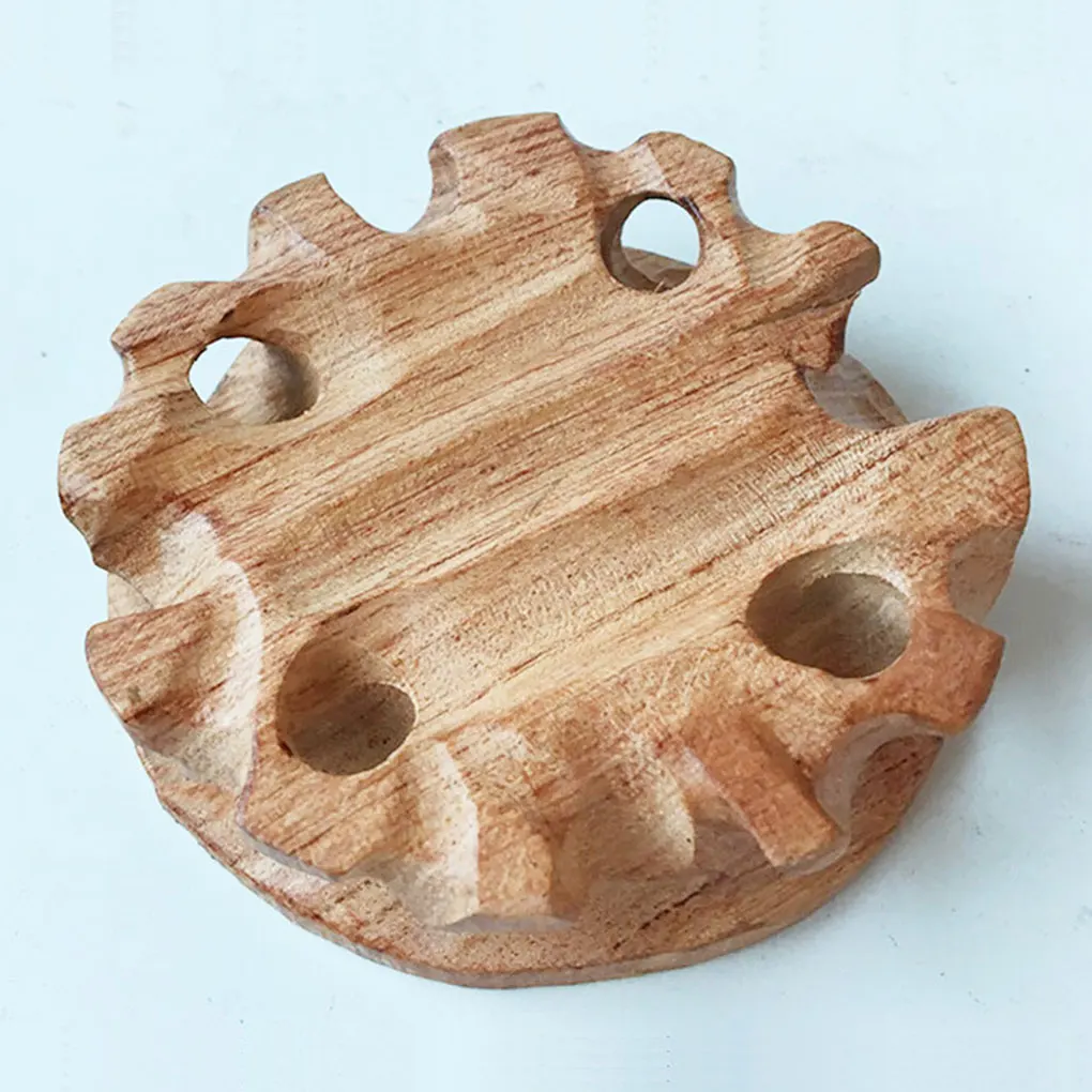 Round Wooden Stool Base Smooth Vintage Exquisite Figurines Stand Clear Texture Sturdy Pedestal Craft Home Stores Round Wooden Stool Base Smooth Vintage Exquisite Figurines Stand Clear Texture Sturdy Pedestal Craft Home Stores - Image 4