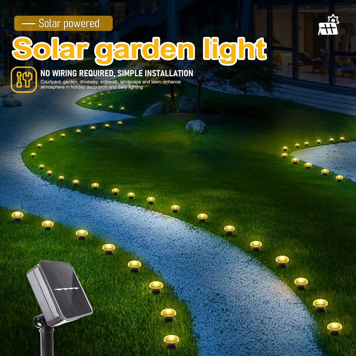 Solar-Led-Garten-Wegeleuchte, 15/30 Leds, 8 Modi, Wasserdichte Rasenlampe Für Den Außenbereich, Für Camping, Hochzeiten, Weihnachten, Urlaub, Beleuchtung Solar-Led-Garten-Wegeleuchte, 15/30 Leds, 8 Modi, Wasserdichte Rasenlampe Für Den Außenbereich, Für Camping, Hochzeiten, Weihnachten, Urlaub, Beleuchtung - Image 2