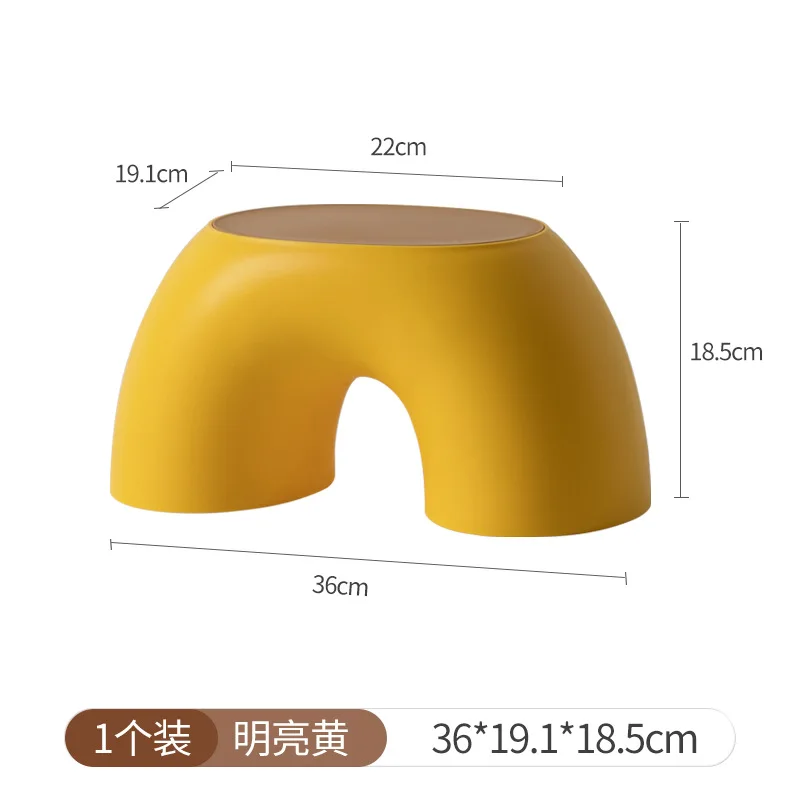 Nordic Rainbow Arch Stool For Kids &Amp; Adults, Cream White Minimalist Plastic Low Stool, Anti-Slip Step Stool For Bathroom, Shoe C Nordic Rainbow Arch Stool For Kids &Amp; Adults, Cream White Minimalist Plastic Low Stool, Anti-Slip Step Stool For Bathroom, Shoe C - Image 10