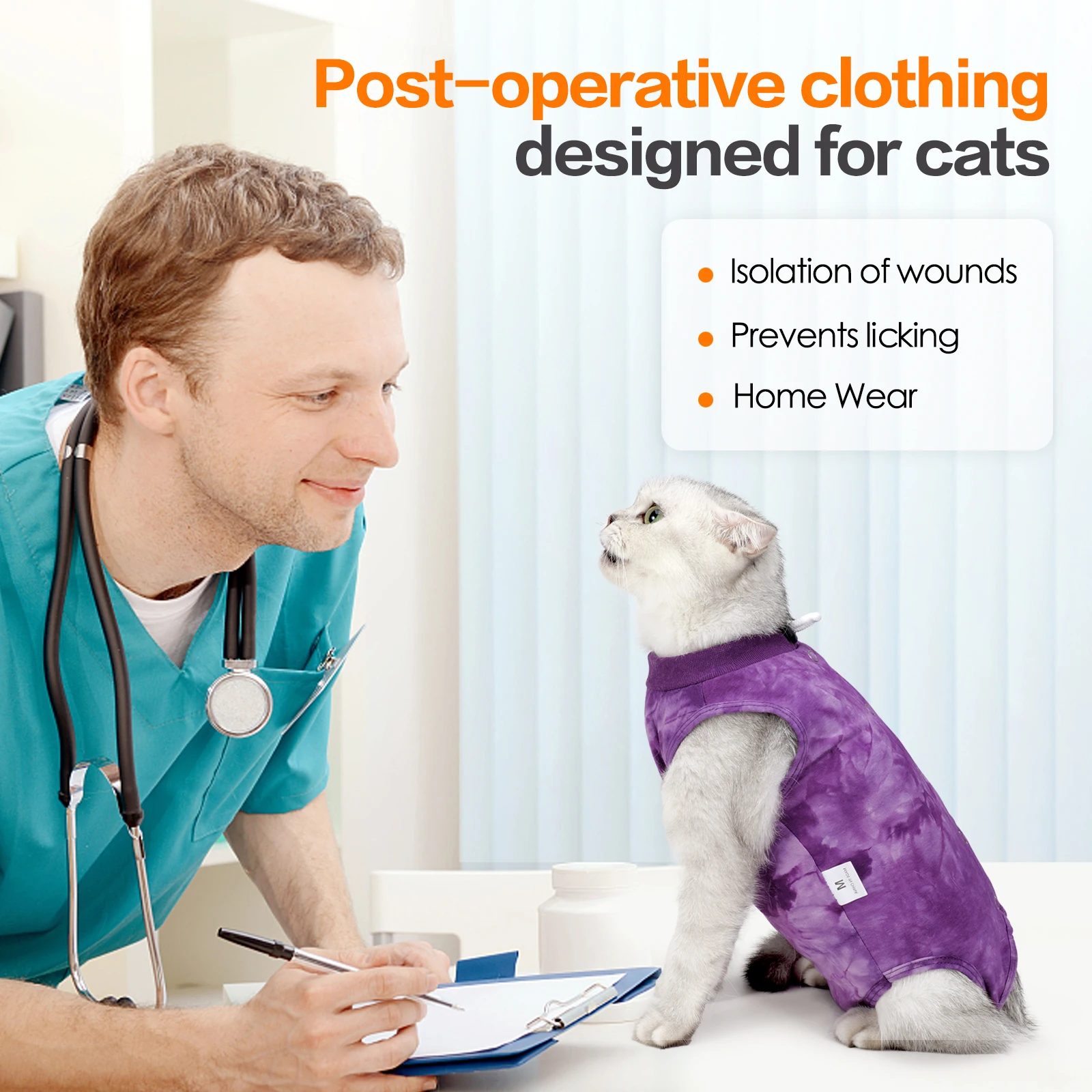 Katzen Sterilisation Weste Für Kleine Mittelgroße Katzen Anti-Leck-Chirurgie Erholungs Anzug Welpen Kätzchen Outfits Katzen Bedarf Katzen Sterilisation Weste Für Kleine Mittelgroße Katzen Anti-Leck-Chirurgie Erholungs Anzug Welpen Kätzchen Outfits Katzen Bedarf - Image 5