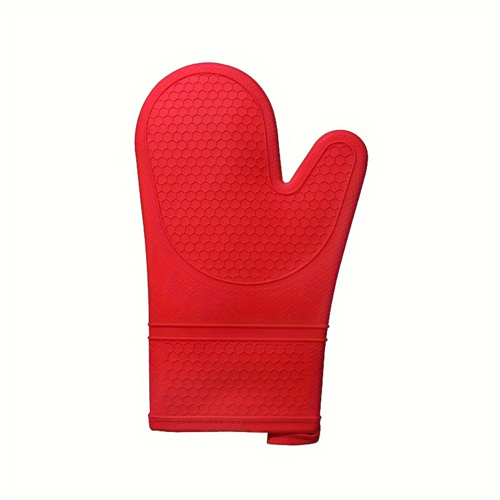 Hitzebeständiges Silikon-Ofenhandschuh-Set Mit Weichem Baumwollfutter, Lange, Flexible, Dicke Silikon-Ofenhandschuhe, Küchenhandschuh Hitzebeständiges Silikon-Ofenhandschuh-Set Mit Weichem Baumwollfutter, Lange, Flexible, Dicke Silikon-Ofenhandschuhe, Küchenhandschuh - Image 4