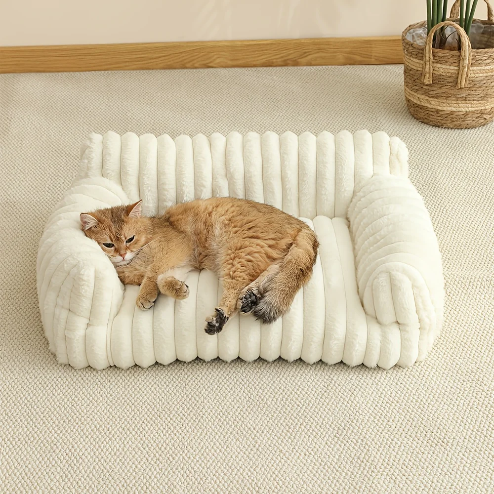1Pcs Cat Sofa Bed-Soft Polyester Pet Bed With Striped Design, Breathable For All Seasons,Suitable For Small To Medium Cat 1Pcs Cat Sofa Bed-Soft Polyester Pet Bed With Striped Design, Breathable For All Seasons,Suitable For Small To Medium Cat - Image 8