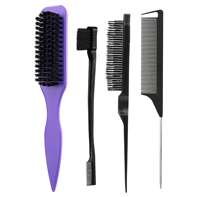 Bristle Slick Back Hair Brush For Sleek Ponytail Bun &Amp; Smoothing Baby Hairs, Flyaways, Edge Control - Backcombing &Amp; Teasing Bristle Slick Back Hair Brush For Sleek Ponytail Bun &Amp; Smoothing Baby Hairs, Flyaways, Edge Control - Backcombing &Amp; Teasing - Image 10