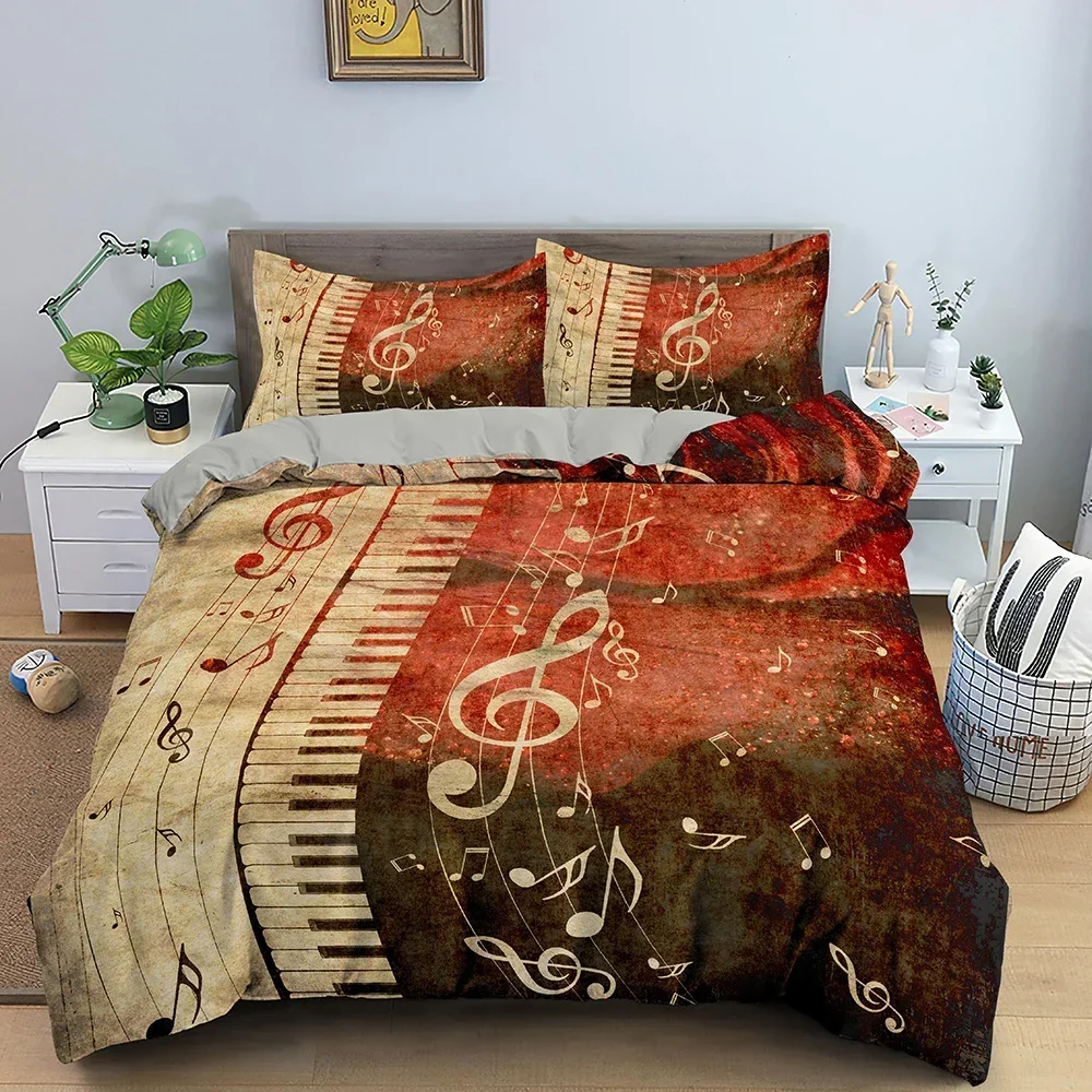 Musik Bettwäsche Set Klavier Tastatur Musik Note Bettbezug Queen Size Bettwäsche Tröster Mikrofaser Gitarre Polyester Bettwäsche Sets Musik Bettwäsche Set Klavier Tastatur Musik Note Bettbezug Queen Size Bettwäsche Tröster Mikrofaser Gitarre Polyester Bettwäsche Sets - Image 9