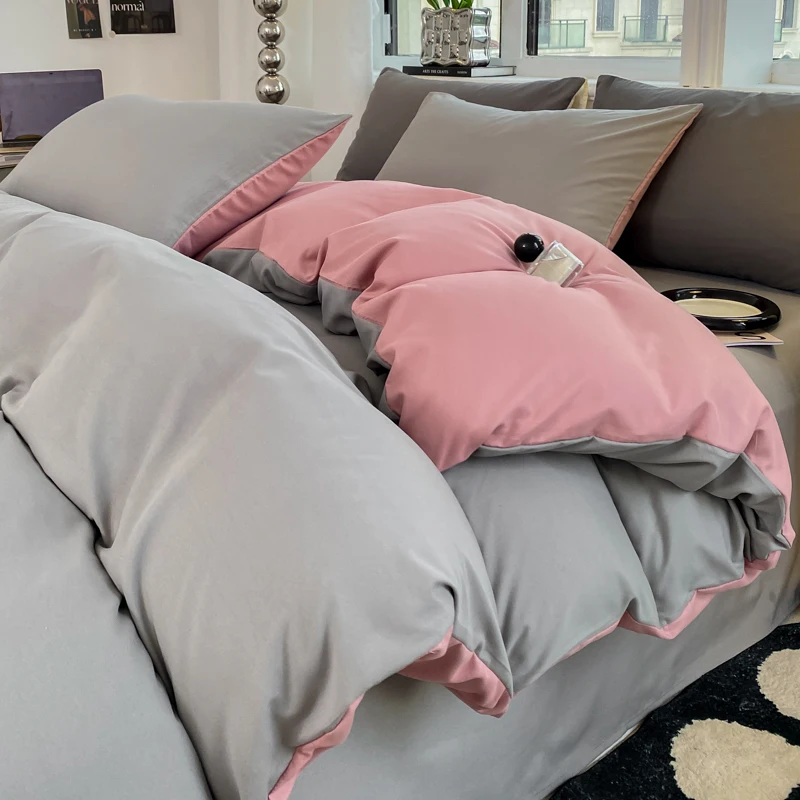Ins Style Solid Color Duvet Cover Set Washed Cotton Bedclothes Comforter Cover Pillowcase Soft Bedding Sets Quilt Covers 220X240 Ins Style Solid Color Duvet Cover Set Washed Cotton Bedclothes Comforter Cover Pillowcase Soft Bedding Sets Quilt Covers 220X240 - Image 27