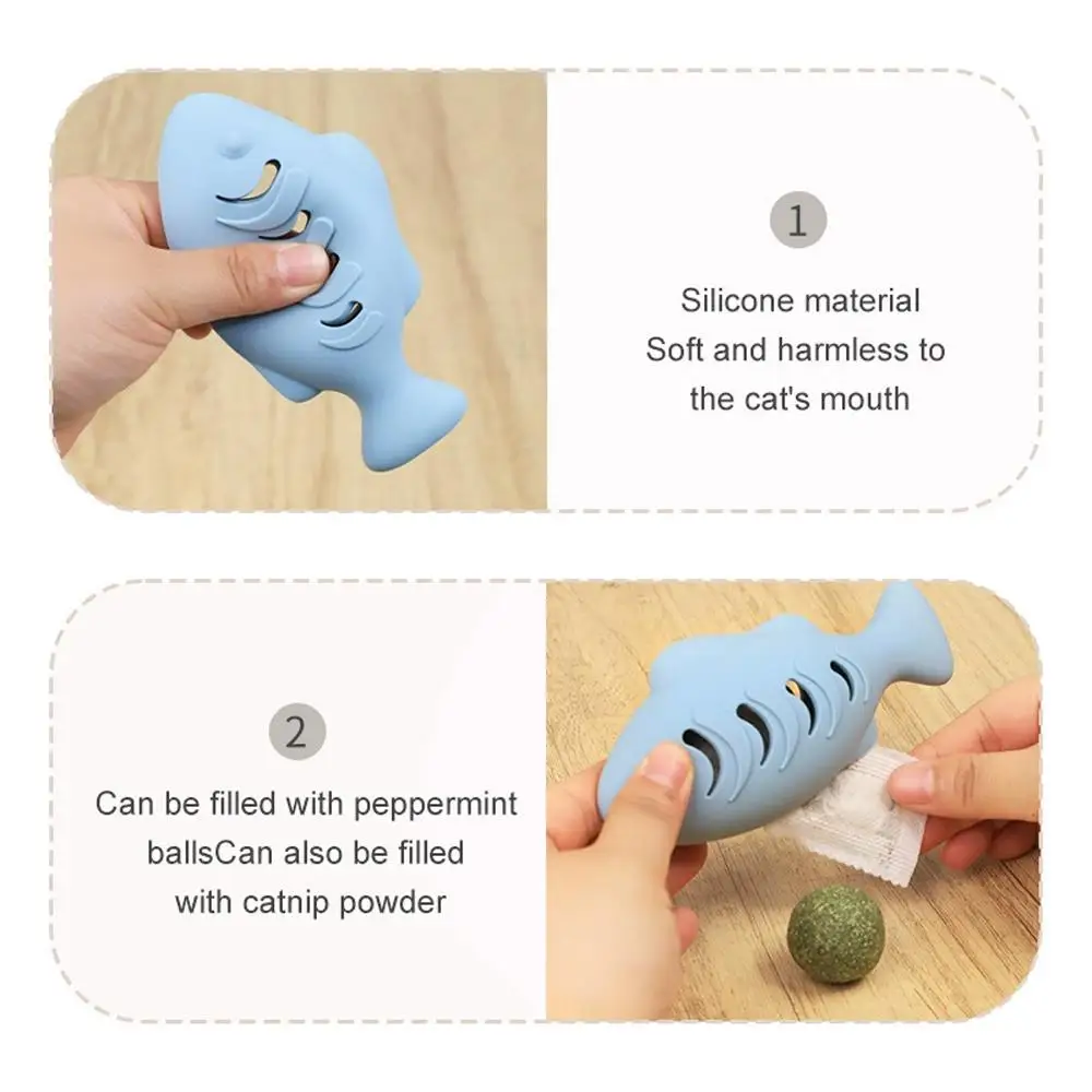 Interactive Cat Toy Food Dispenser For Indoor Cats Blue Treat &Amp; Catnip Stuffer Engaging Silicone Fish Chew Toy Dental Care Interactive Cat Toy Food Dispenser For Indoor Cats Blue Treat &Amp; Catnip Stuffer Engaging Silicone Fish Chew Toy Dental Care - Image 14