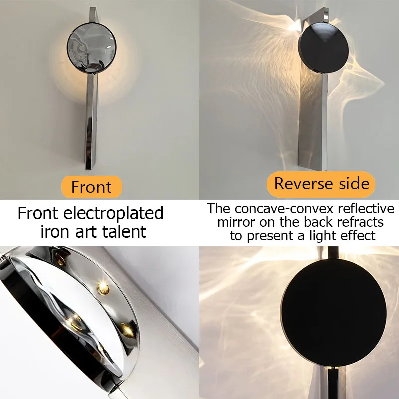 Moderne Led-Wandleuchte Drehbare Wellblech-Wandlampe Edelstahl Atmosphärische Wandleuchten Hotel Schlafzimmer Bettkopfleuchten Moderne Led-Wandleuchte Drehbare Wellblech-Wandlampe Edelstahl Atmosphärische Wandleuchten Hotel Schlafzimmer Bettkopfleuchten - Image 5