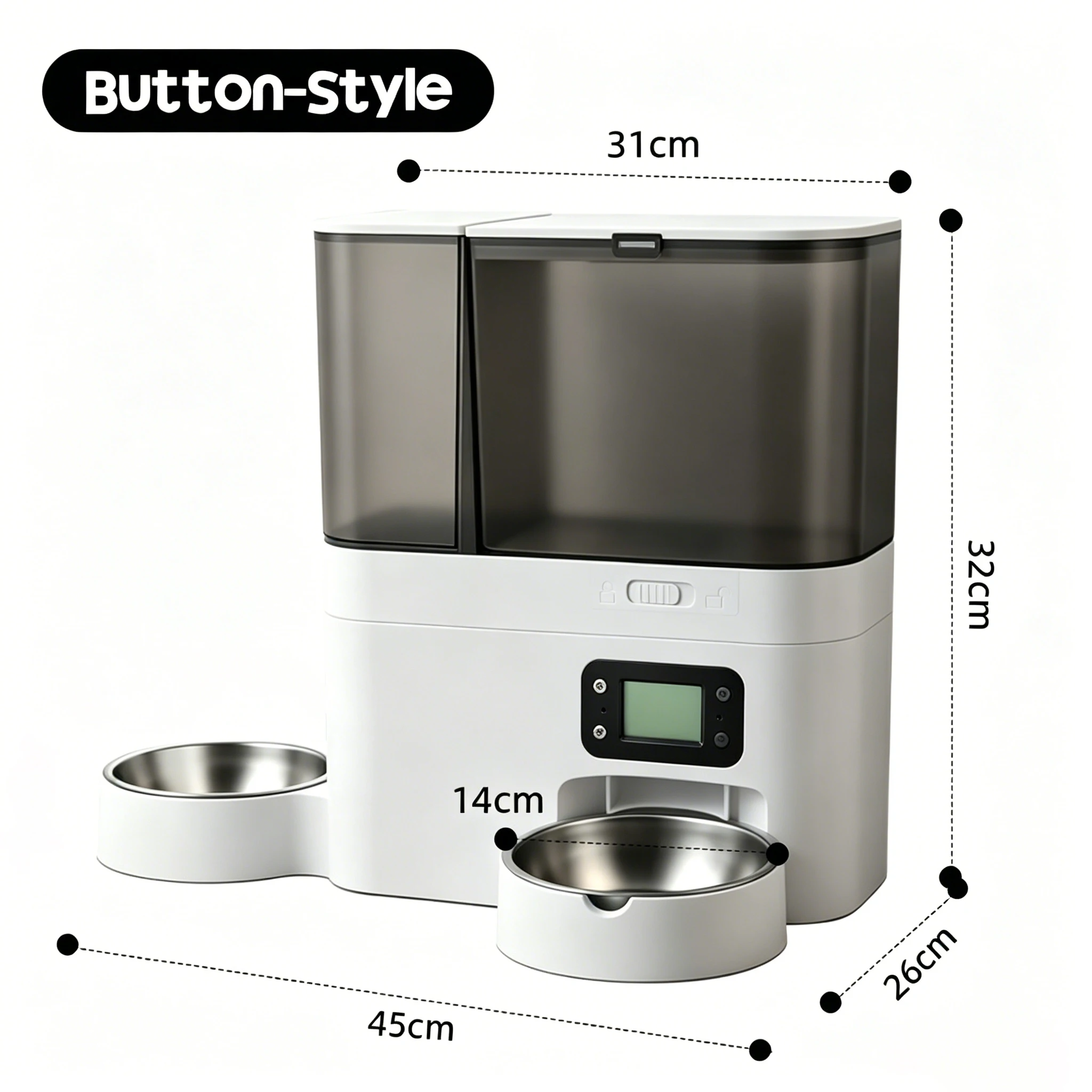 Intelligent Automatic Cat Feeder With Built-In Water Dispenser Integrated Pet Feeding Station Button-Wifi-Video Timed And Quanti Intelligent Automatic Cat Feeder With Built-In Water Dispenser Integrated Pet Feeding Station Button-Wifi-Video Timed And Quanti - Image 7