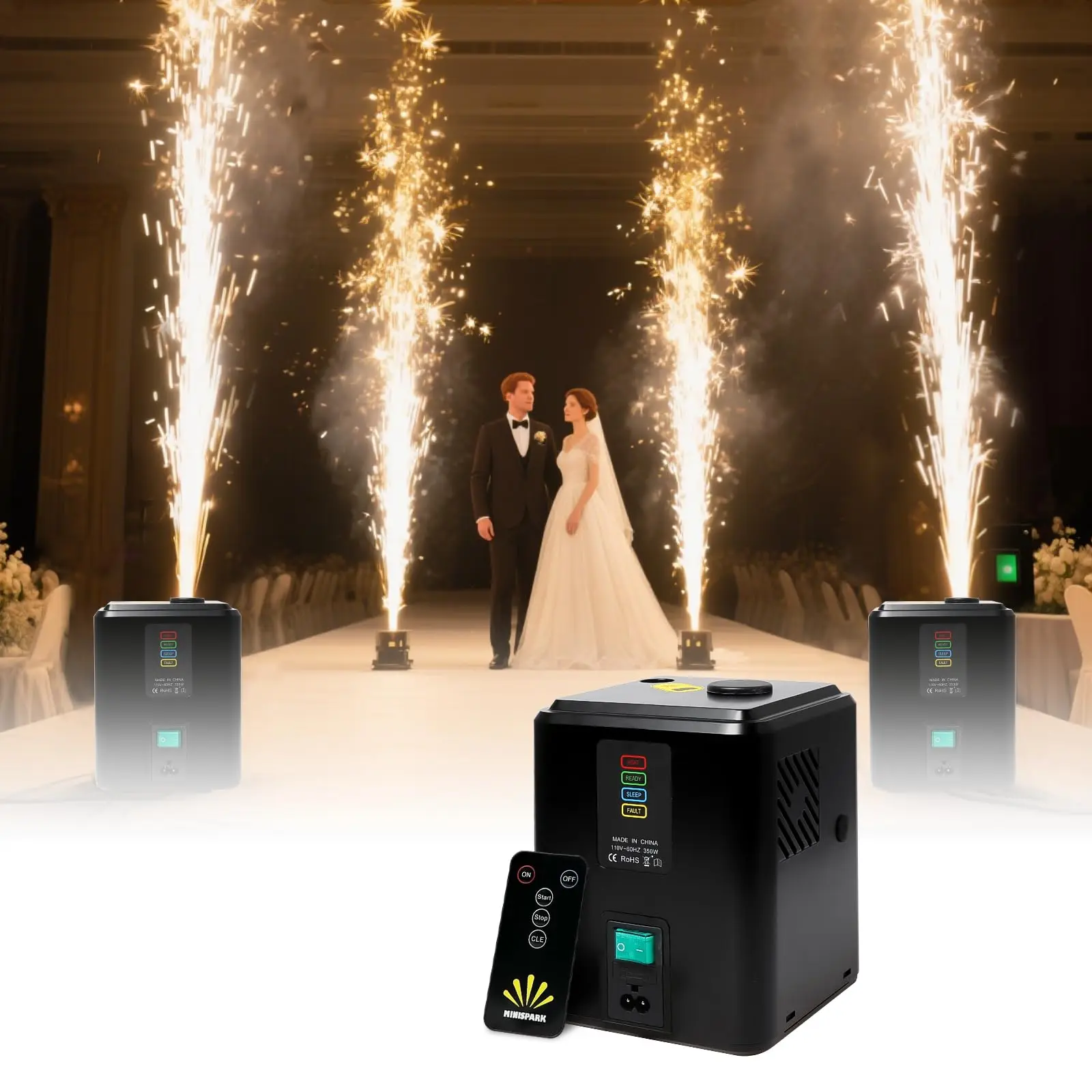 350W Mini Kaltfunkeneffektmaschine Bühneneffekte Drahtlose Fernbedienung Dj-Ausrüstung Party Fontänen-Funkeneffektmaschine Disco Hochzeit 350W Mini Kaltfunkeneffektmaschine Bühneneffekte Drahtlose Fernbedienung Dj-Ausrüstung Party Fontänen-Funkeneffektmaschine Disco Hochzeit - Image 8