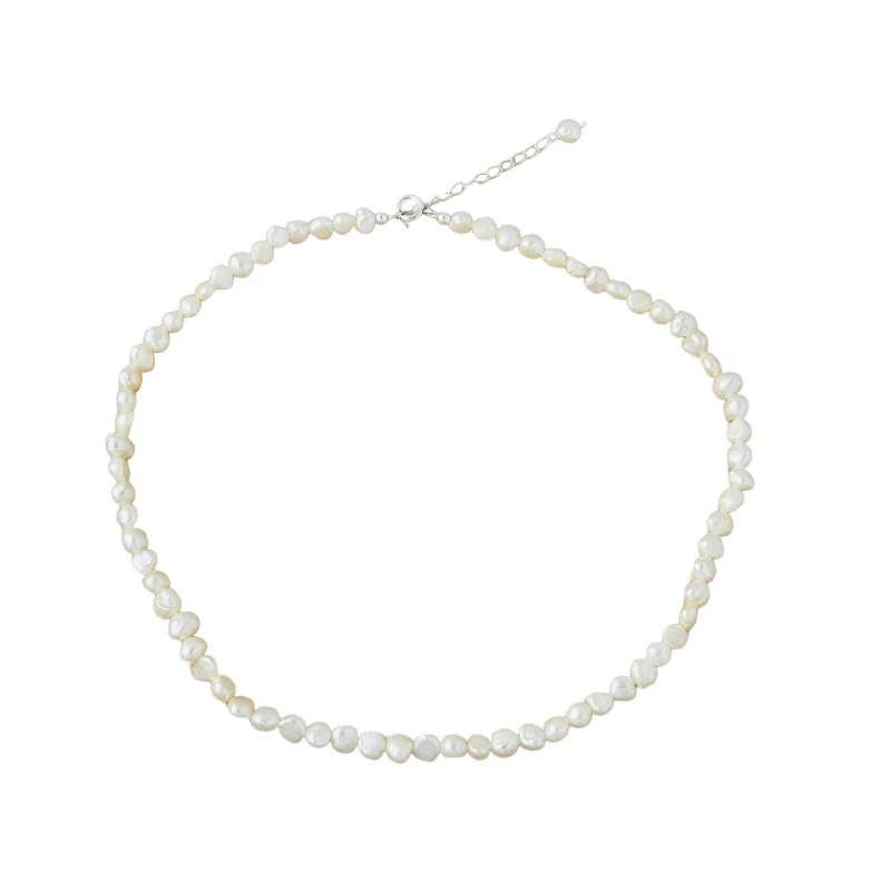 S925 Barocke Perlenkette 4-5-6-7-8-9Mm Natürliche Süßwasserperle 925 Sterling Silber Halsband Halskette Für Frauen Schmuck Geschenk S925 Barocke Perlenkette 4-5-6-7-8-9Mm Natürliche Süßwasserperle 925 Sterling Silber Halsband Halskette Für Frauen Schmuck Geschenk